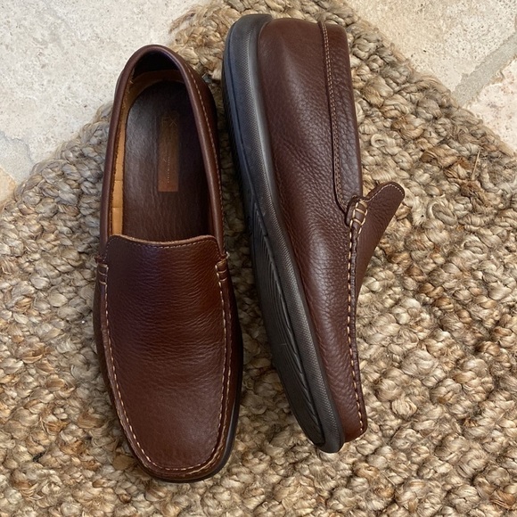 Frau FX Men’s 44 Leather Loafer Slip On 
contrast stitching driving shoe Italy - Picture 3 of 7